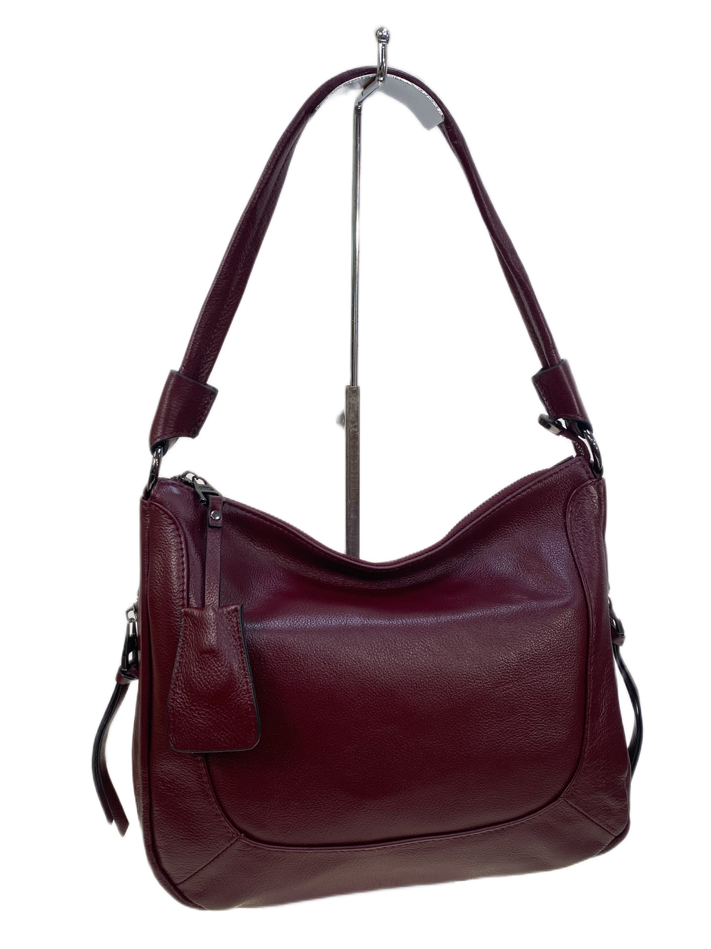 На фото 1 - Женская сумка из натуральной кожи, цвет бордовый На фото 1 - Женская сумка из натуральной кожи, цвет бордовый