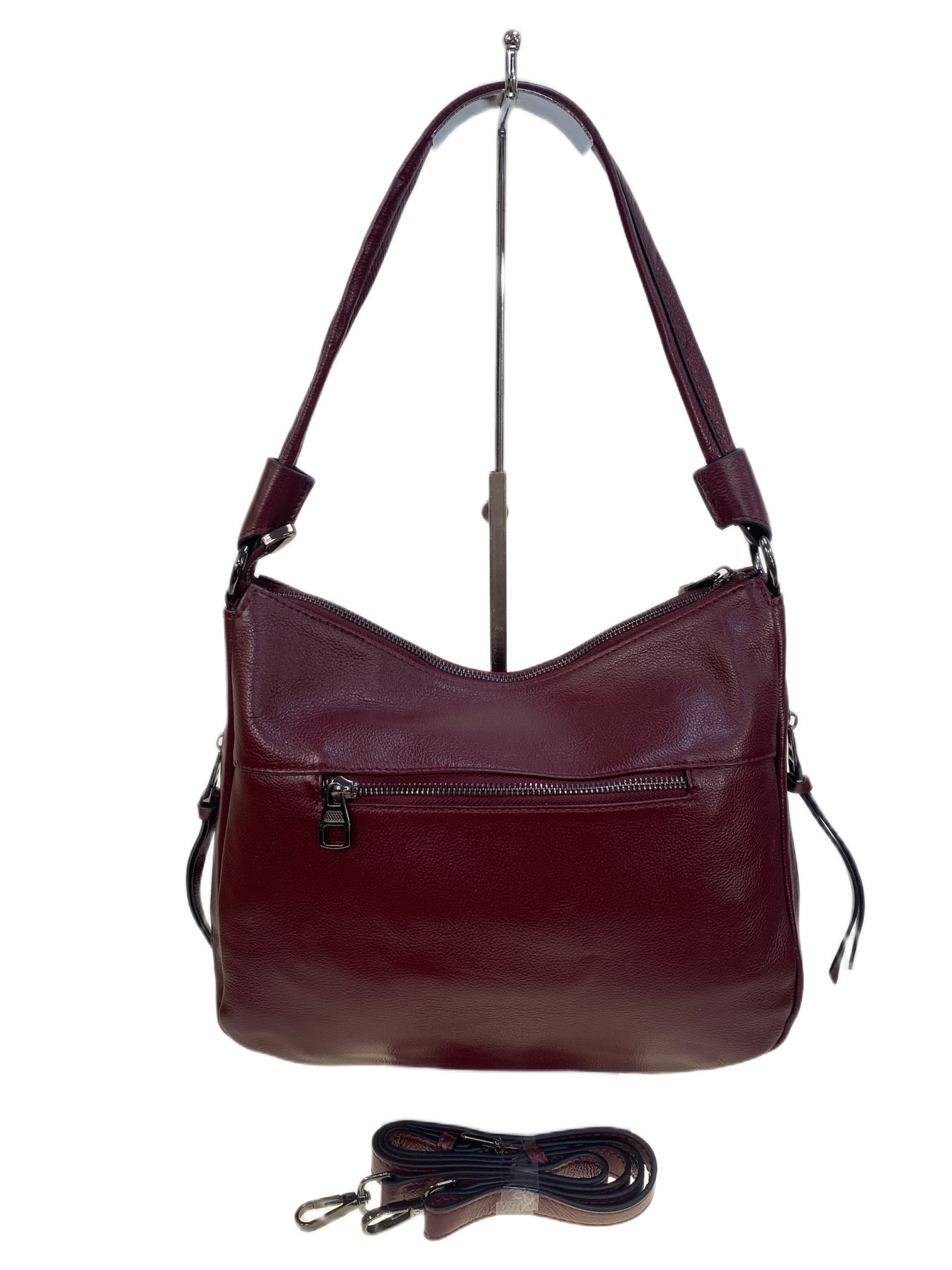 На фото 2 - Женская сумка из натуральной кожи, цвет бордовый На фото 2 - Женская сумка из натуральной кожи, цвет бордовый