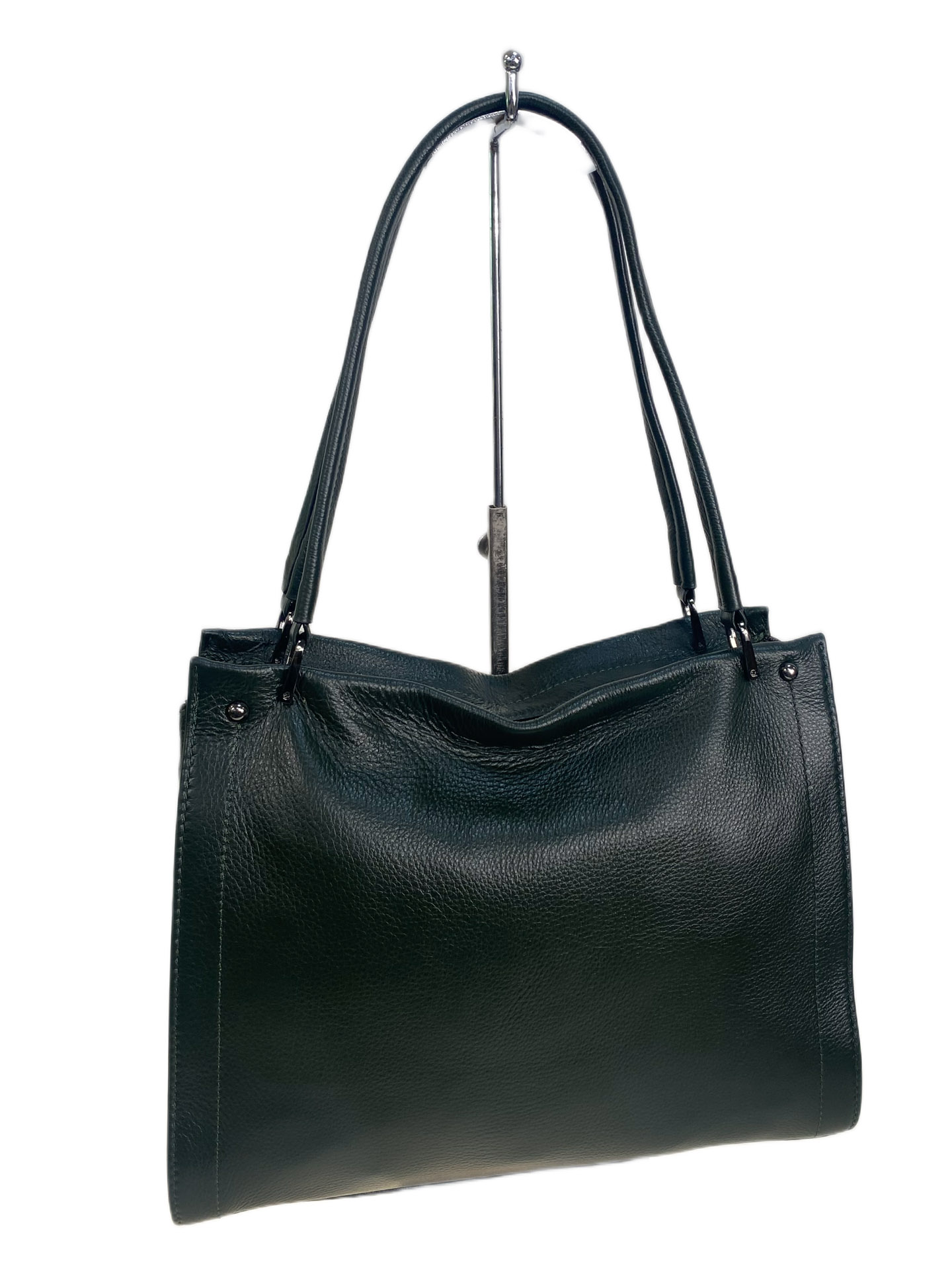 На фото 1 - Женская сумка из натуральной кожи, цвет  зеленый На фото 1 - Женская сумка из натуральной кожи, цвет  зеленый