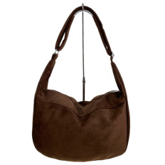 На фото 2 - Женская сумка из искусственной замши, цвет шоколад