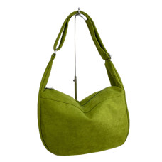 На фото 1 - Женская сумка из искусственной замши, цвет светло зеленый