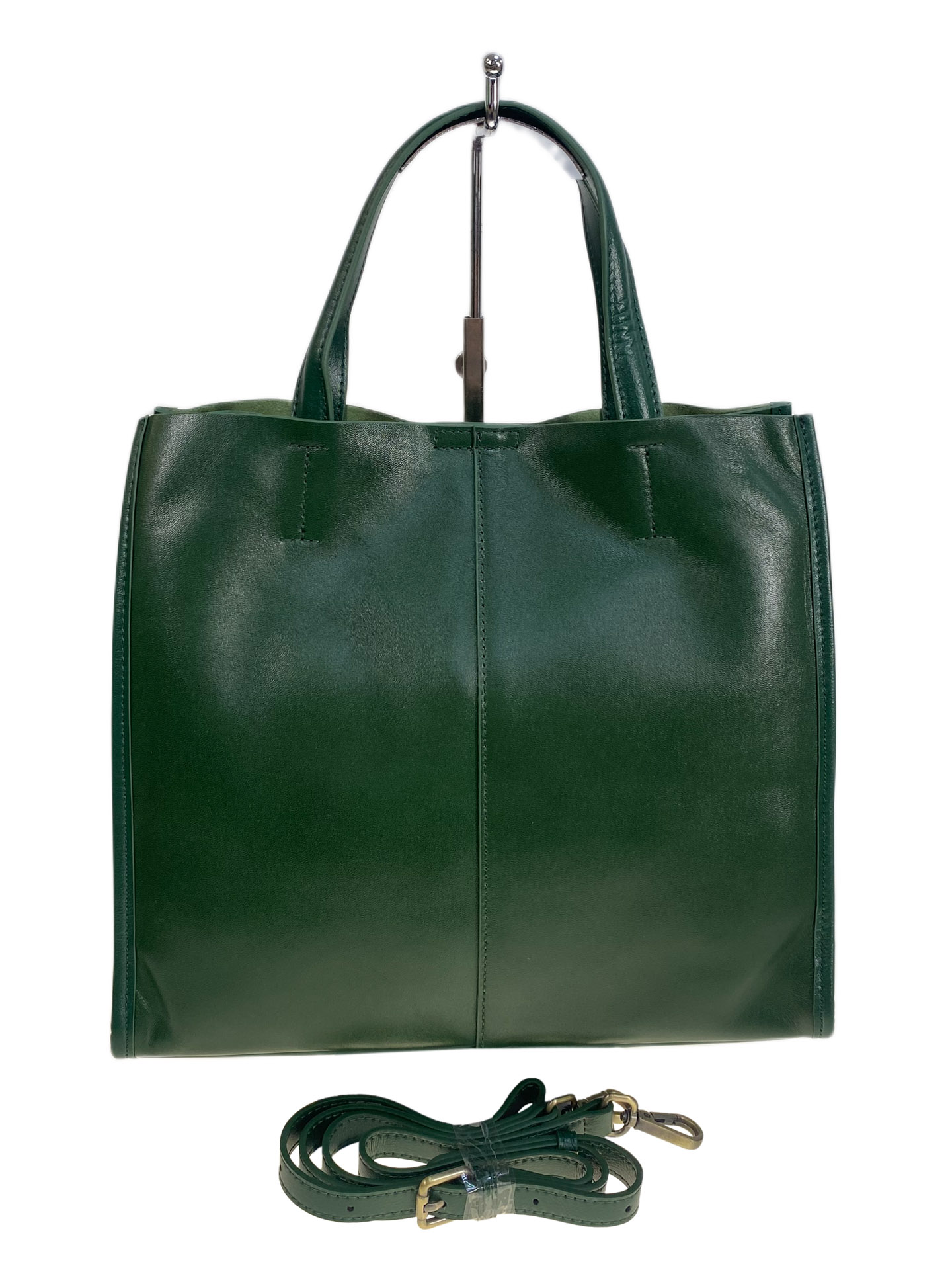 На фото 2 - Женская сумка из натуральной кожи, цвет зеленый На фото 2 - Женская сумка из натуральной кожи, цвет зеленый