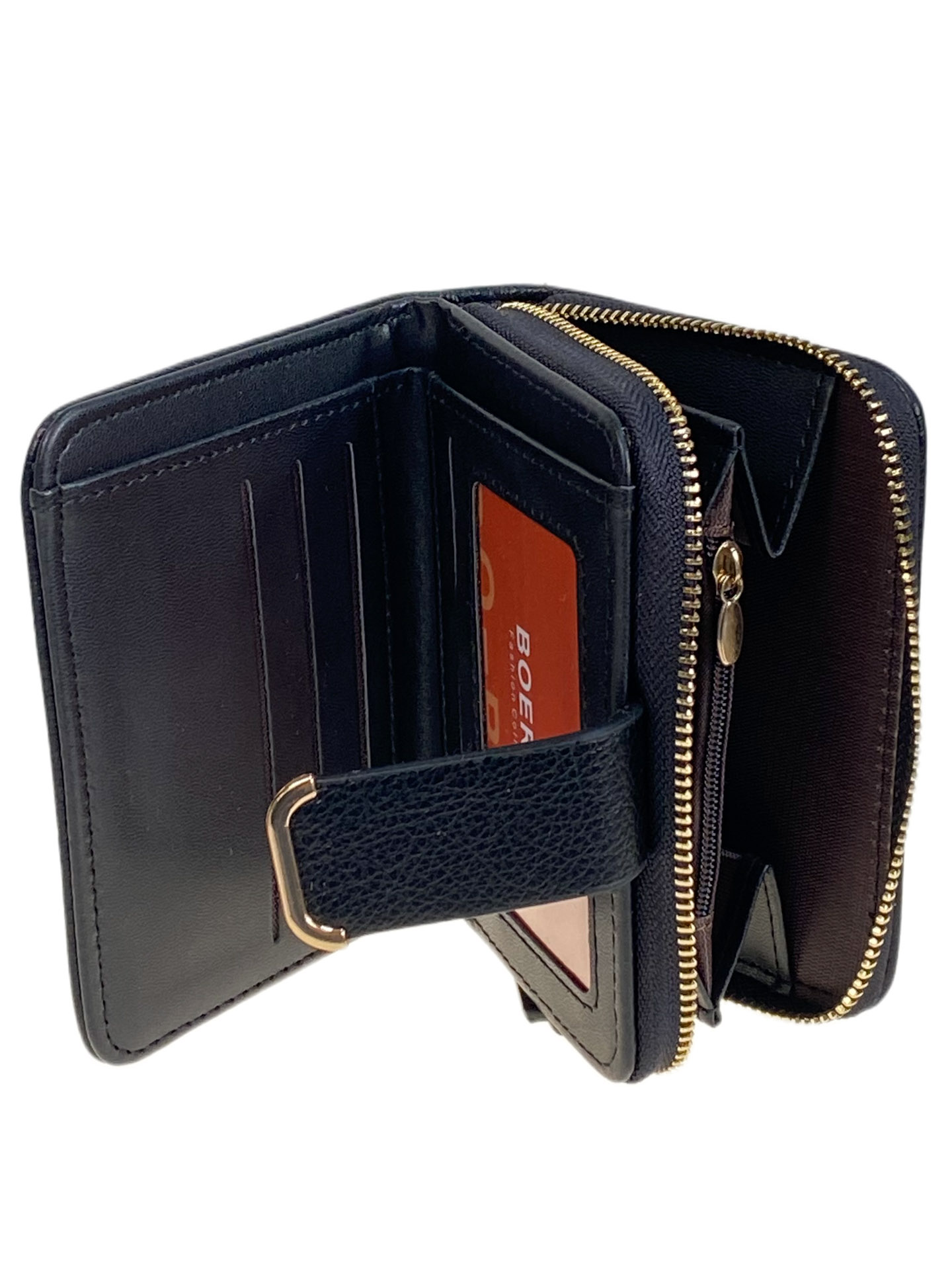 На фото 2 -  Женское портмоне из искусственной кожи, цвет черный На фото 2 -  Женское портмоне из искусственной кожи, цвет черный