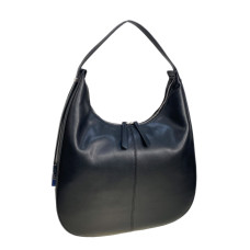 На фото 1 - Женская сумка из натуральной кожи, цвет  черный