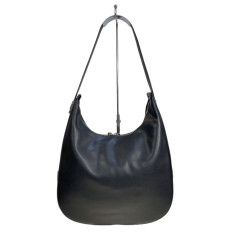 На фото 2 - Женская сумка из натуральной кожи, цвет  черный