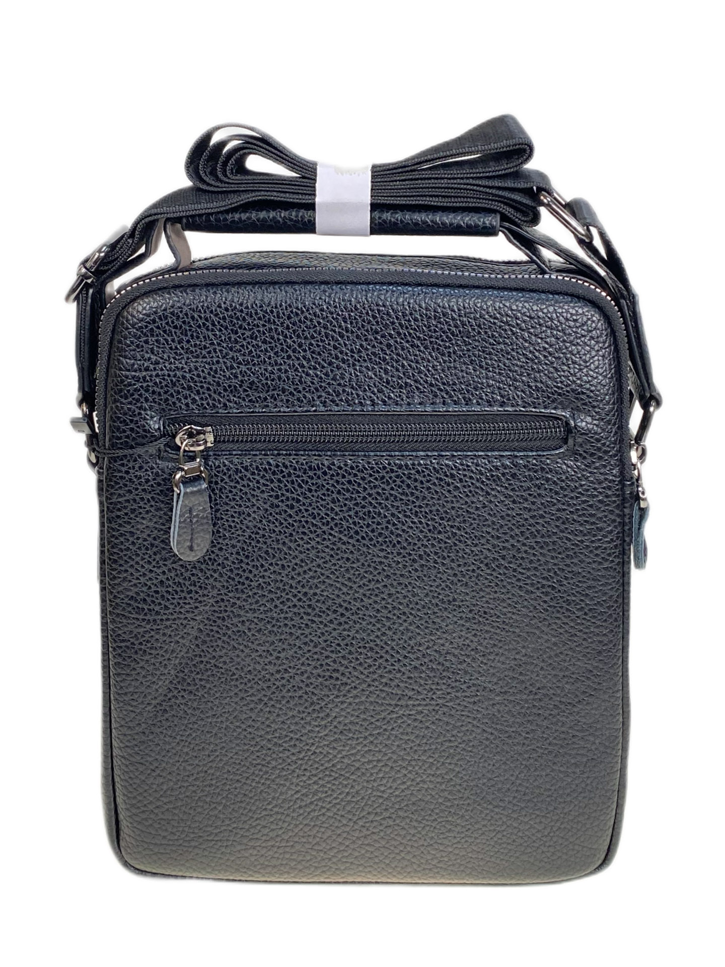 На фото 2 - Сумка мужская из искусственной кожи, цвет черный