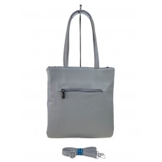 На фото 2 - Женская сумка шоппер из текстиля и искусственной кожи,  цвет синий