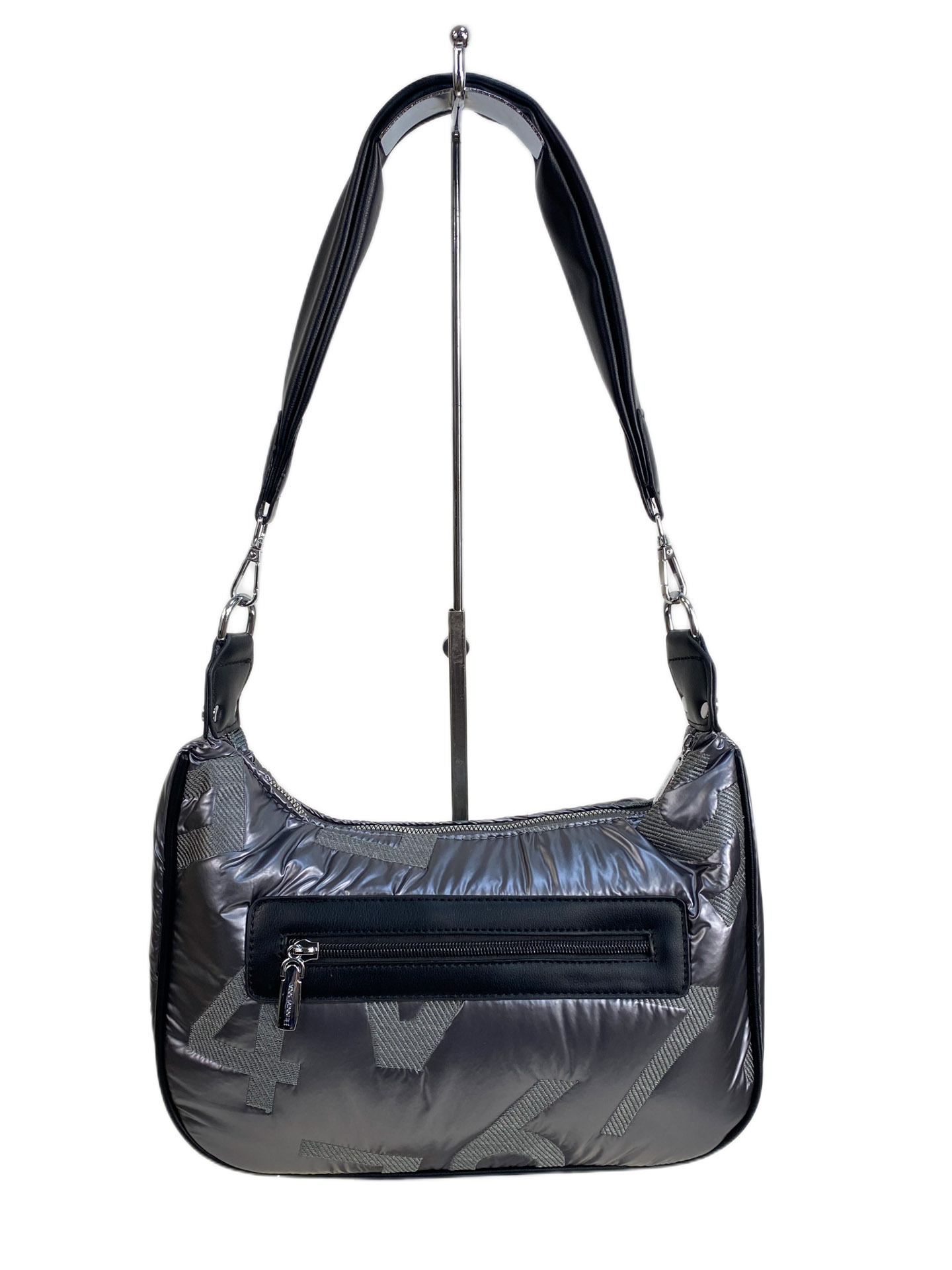 На фото 2 - Сумка из болоньи  через плечо, цвет графит