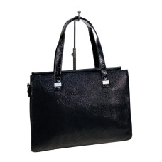 На фото 1 - Женская сумка из искусственной кожи и натуральной замши, цвет черный