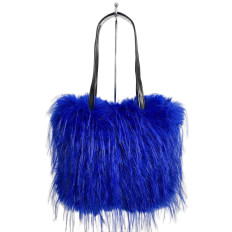 На фото 2 - Женская сумка из искусственного меха, цвет синий На фото 2 - Женская сумка из искусственного меха, цвет синий
