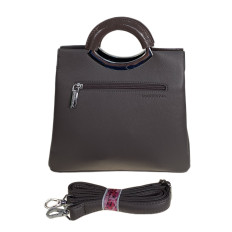 На фото 2 - Женская сумка из искусственной кожи, цвет серо коричневый На фото 2 - Женская сумка из искусственной кожи, цвет серо коричневый