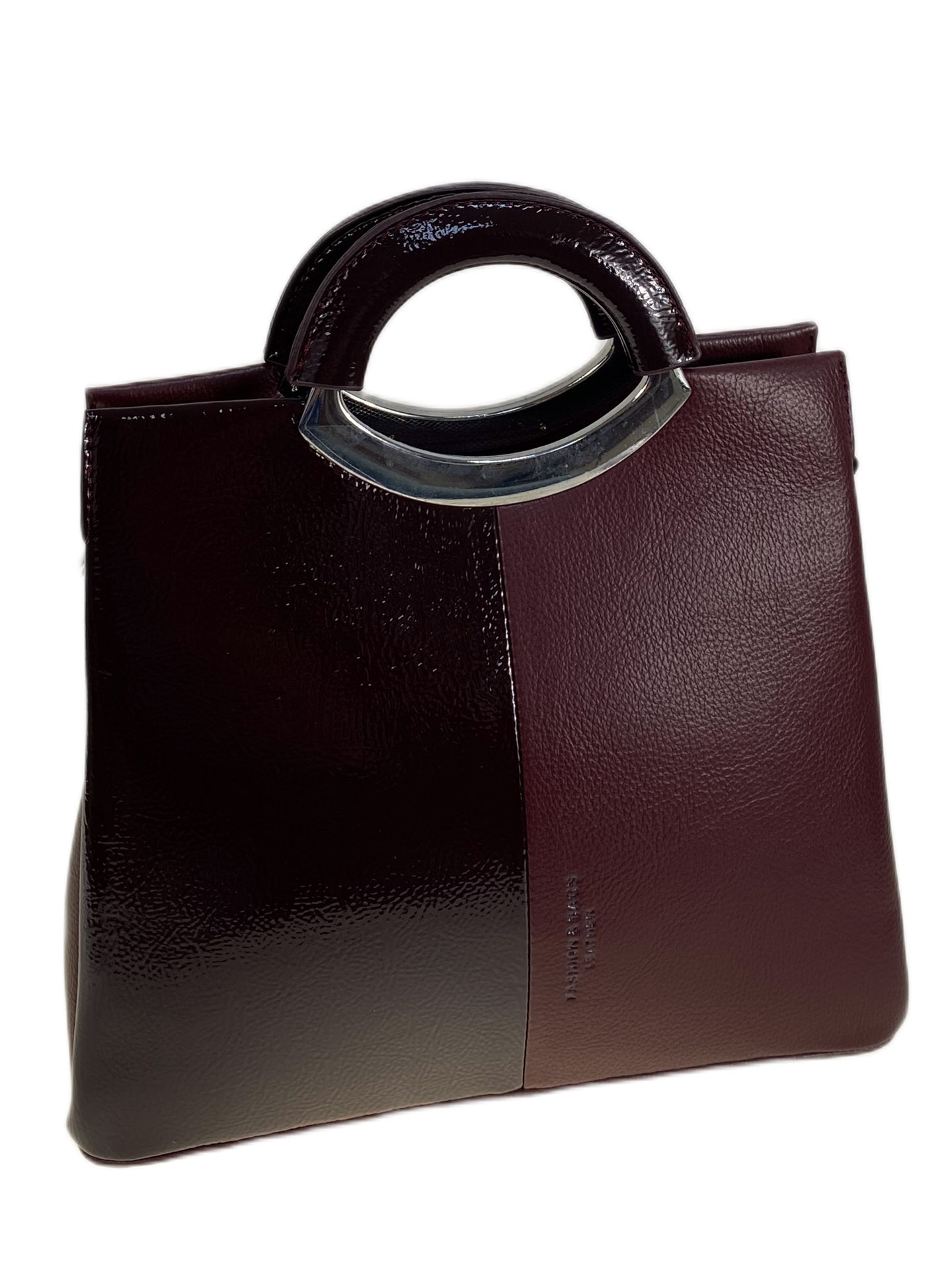 На фото 1 - Женская сумка из искусственной кожи, цвет бордовый