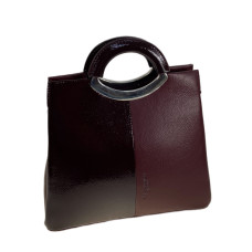 На фото 1 - Женская сумка из искусственной кожи, цвет бордовый