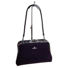 На фото 1 - Женская сумка из искусственной кожи и натуральной замши, цвет шоколад