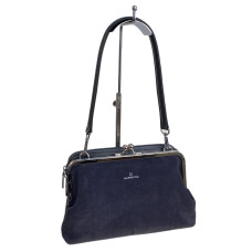 На фото 1 - Женская сумка из искусственной кожи и натуральной замши, цвет серый