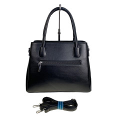 На фото 2 - Женская сумка из искусственной кожи и натуральной замши, цвет черный На фото 2 - Женская сумка из искусственной кожи и натуральной замши, цвет черный