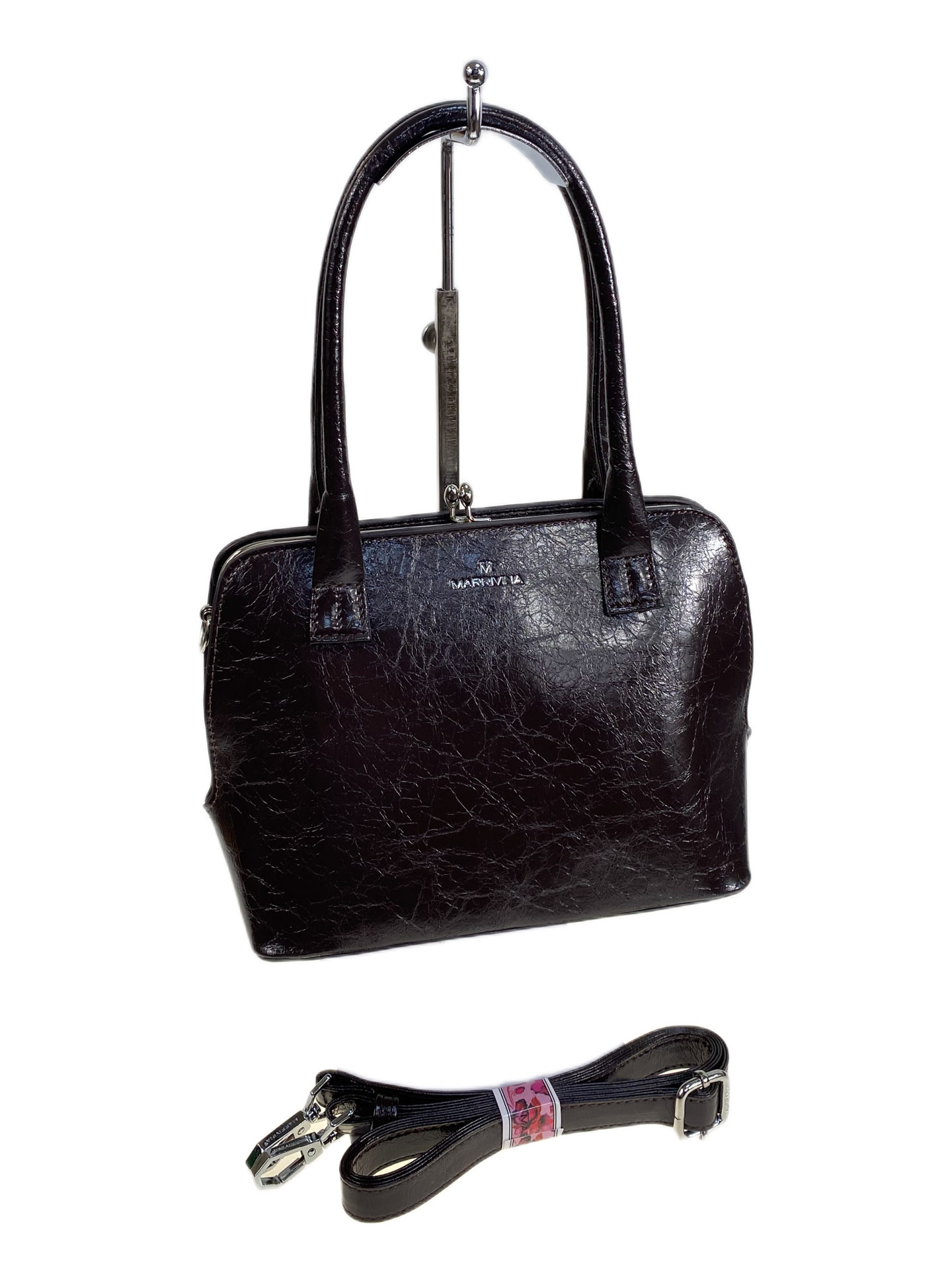 На фото 2 - Женская сумка из натуральной кожи, цвет шоколад