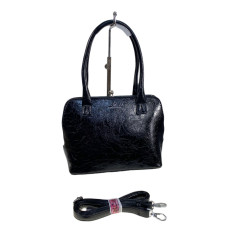 На фото 2 - Женская сумка из натуральной кожи, цвет черный