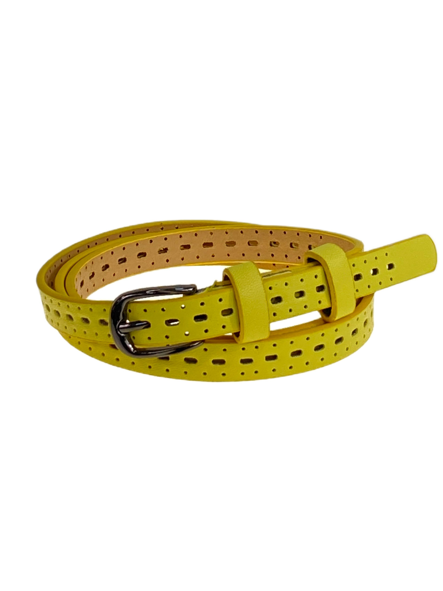 На фото 1 - Ремень женский из искусственной, цвет желтый На фото 1 - Ремень женский из искусственной, цвет желтый