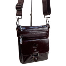 На фото 1 - Сумка мужская из натуральной кожи, цвет кофе