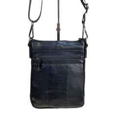 На фото 2 - Сумка мужская из натуральной кожи, цвет черный