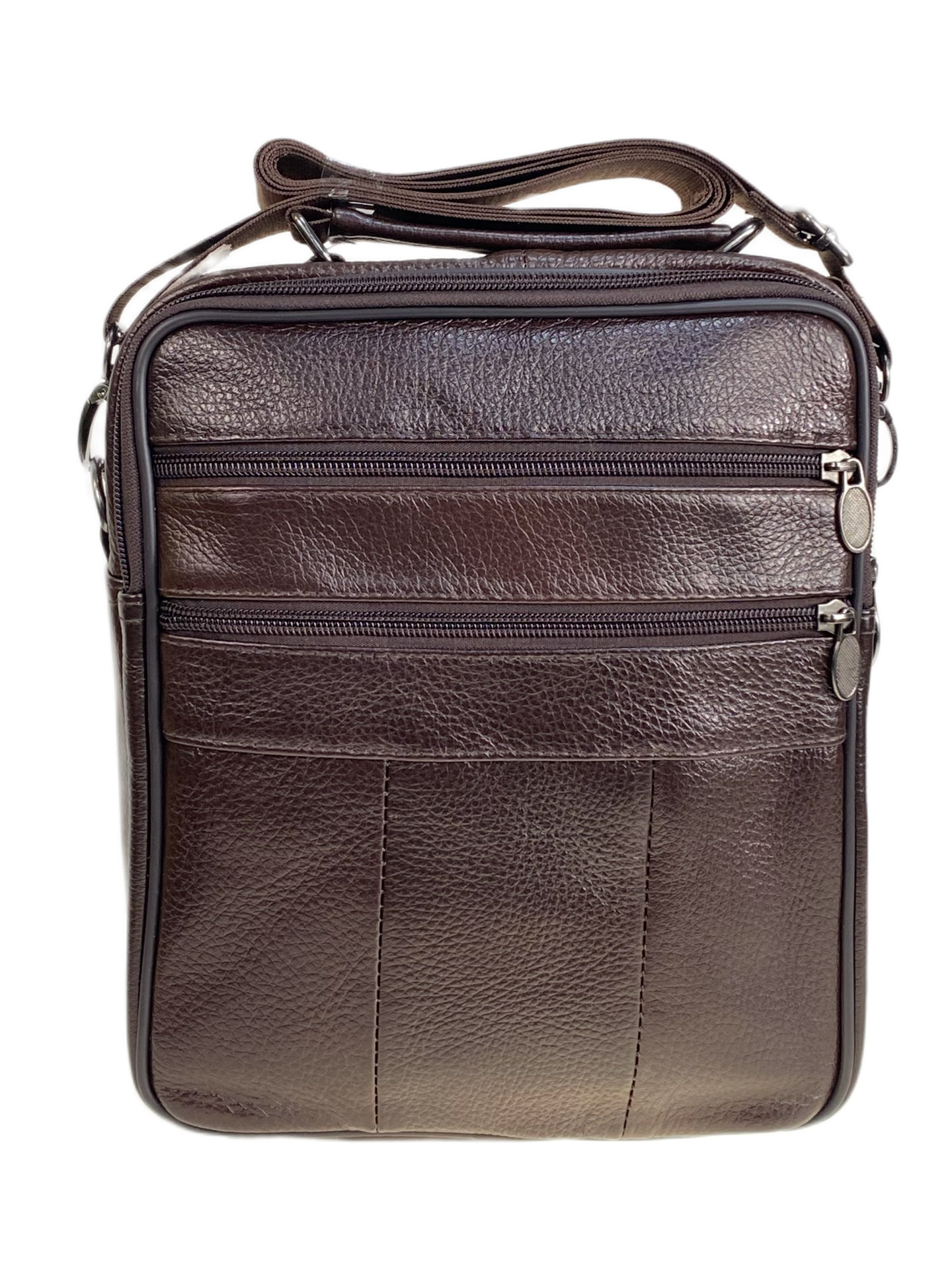 На фото 2 - Сумка мужская  из натуральной кожи, цвет коричневый