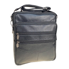 На фото 1 - Сумка мужская  из натуральной кожи, цвет черный