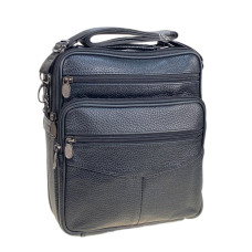 На фото 1 - Сумка мужская  из натуральной кожи, цвет черный