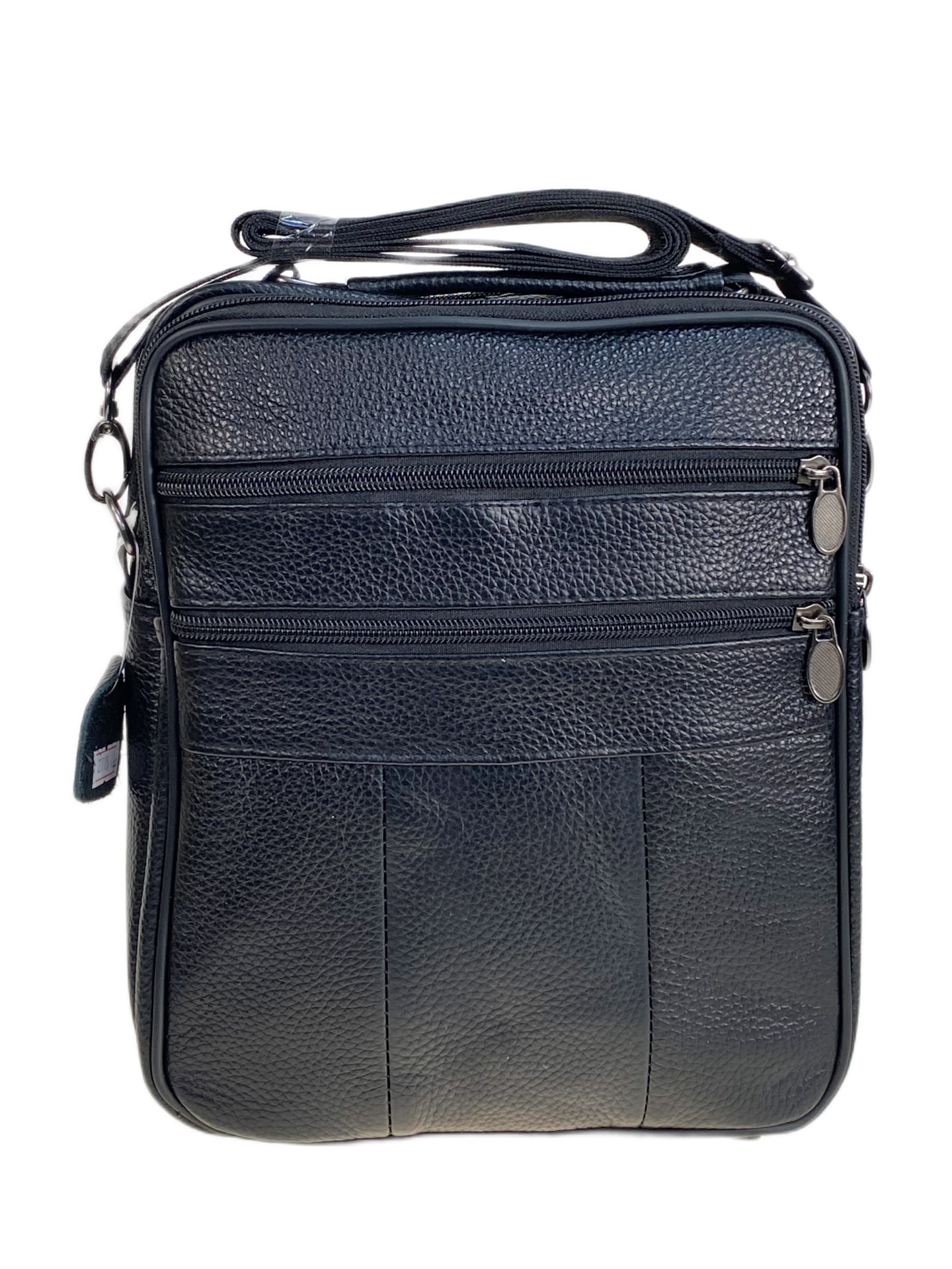 На фото 2 - Сумка мужская  из натуральной кожи, цвет черный