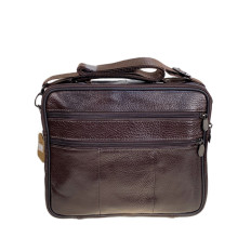 На фото 2 - Сумка мужская из натуральной кожи, цвет коричневый