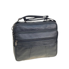 На фото 1 - Сумка мужская  из натуральной кожи, цвет черный