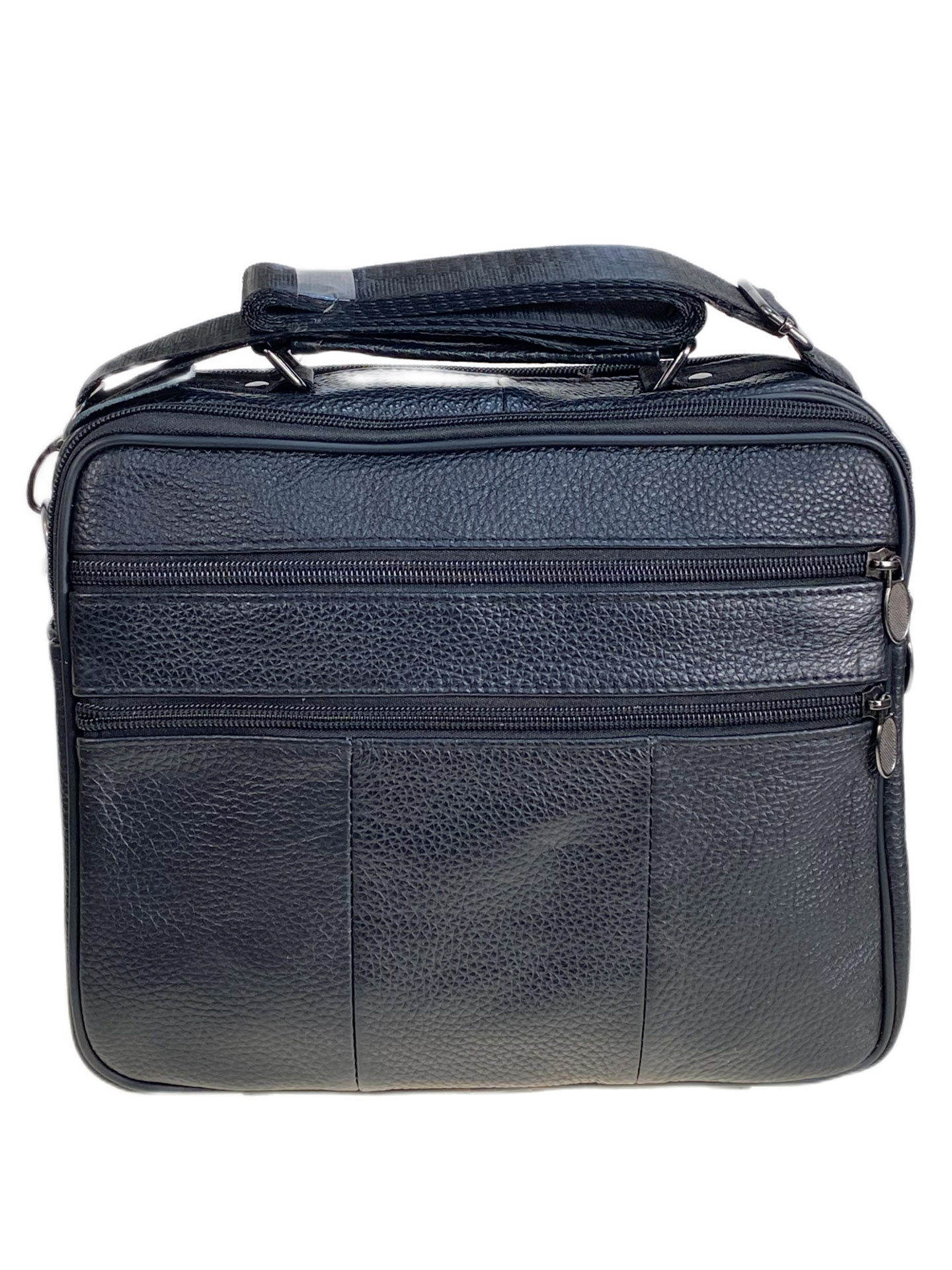 На фото 2 - Сумка мужская  из натуральной кожи, цвет черный