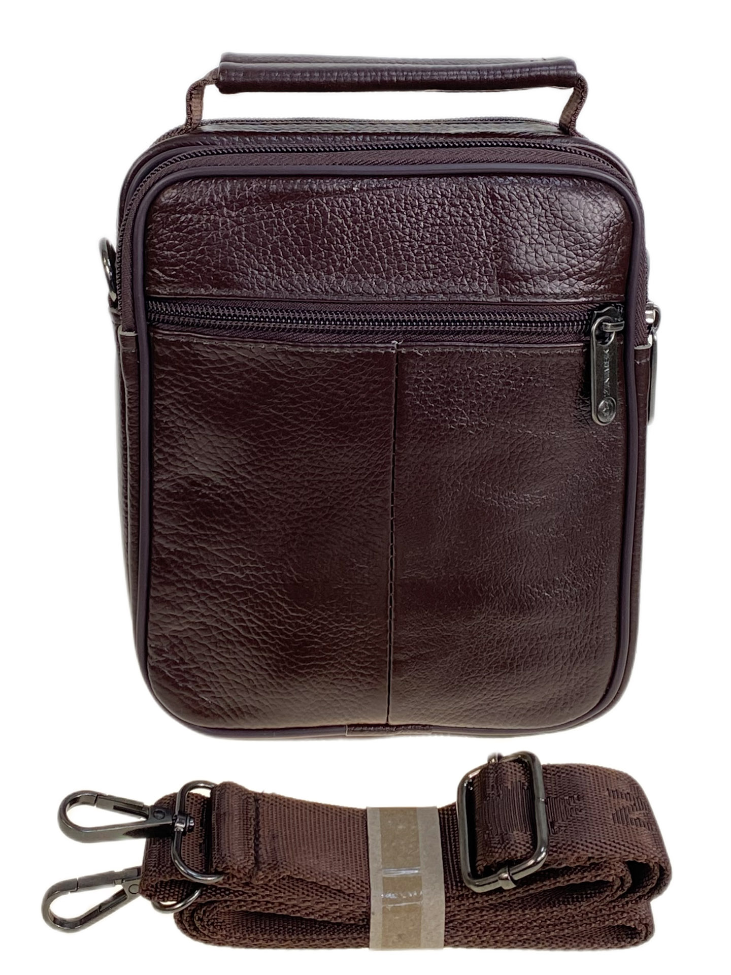 На фото 2 - Сумка мужская из натуральной кожи, цвет коричневый На фото 2 - Сумка мужская из натуральной кожи, цвет коричневый