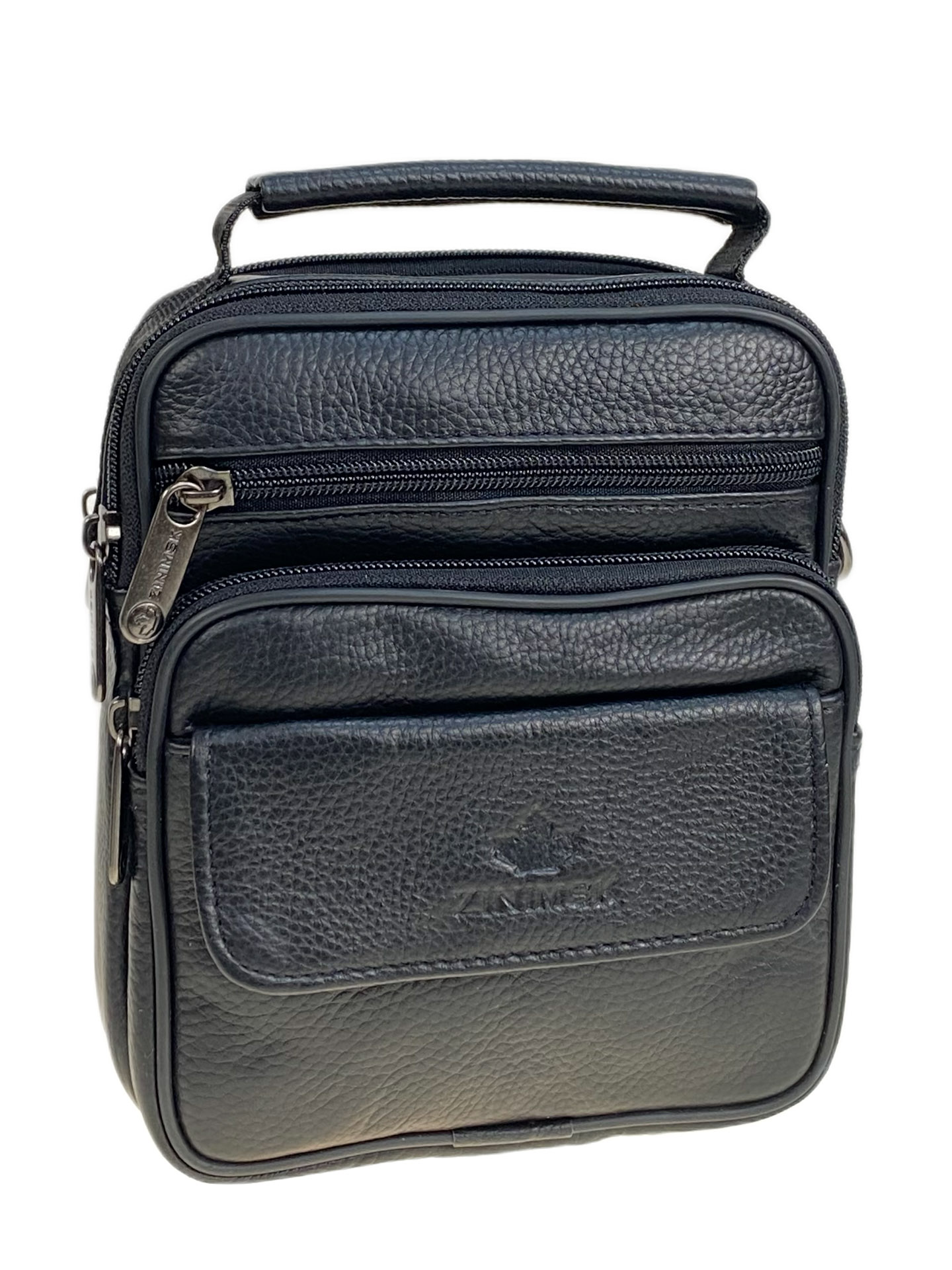 На фото 1 - Сумка мужская из натуральной кожи, цвет черный На фото 1 - Сумка мужская из натуральной кожи, цвет черный