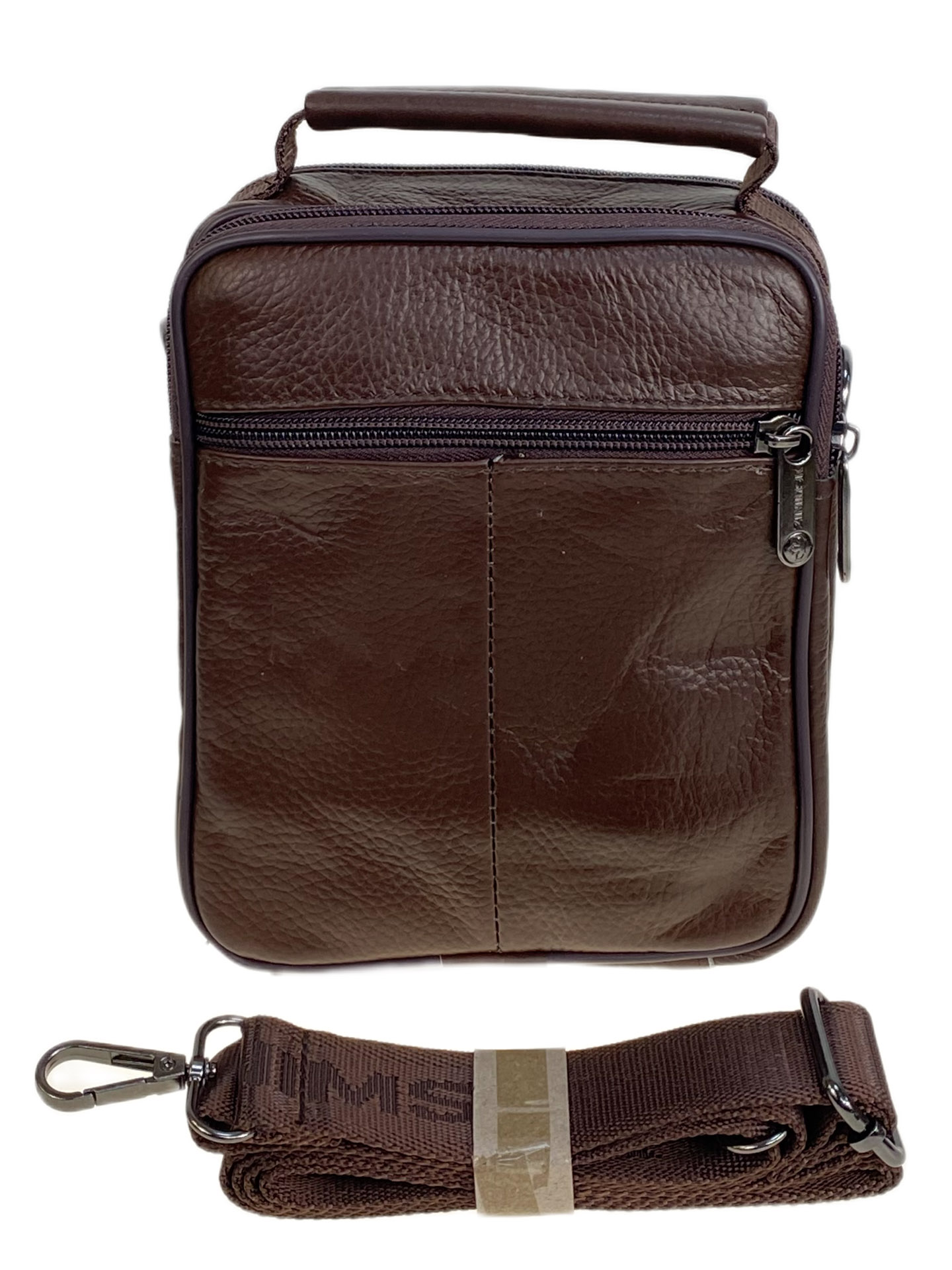 На фото 2 - Сумка мужская из натуральной кожи, цвет коричневый На фото 2 - Сумка мужская из натуральной кожи, цвет коричневый