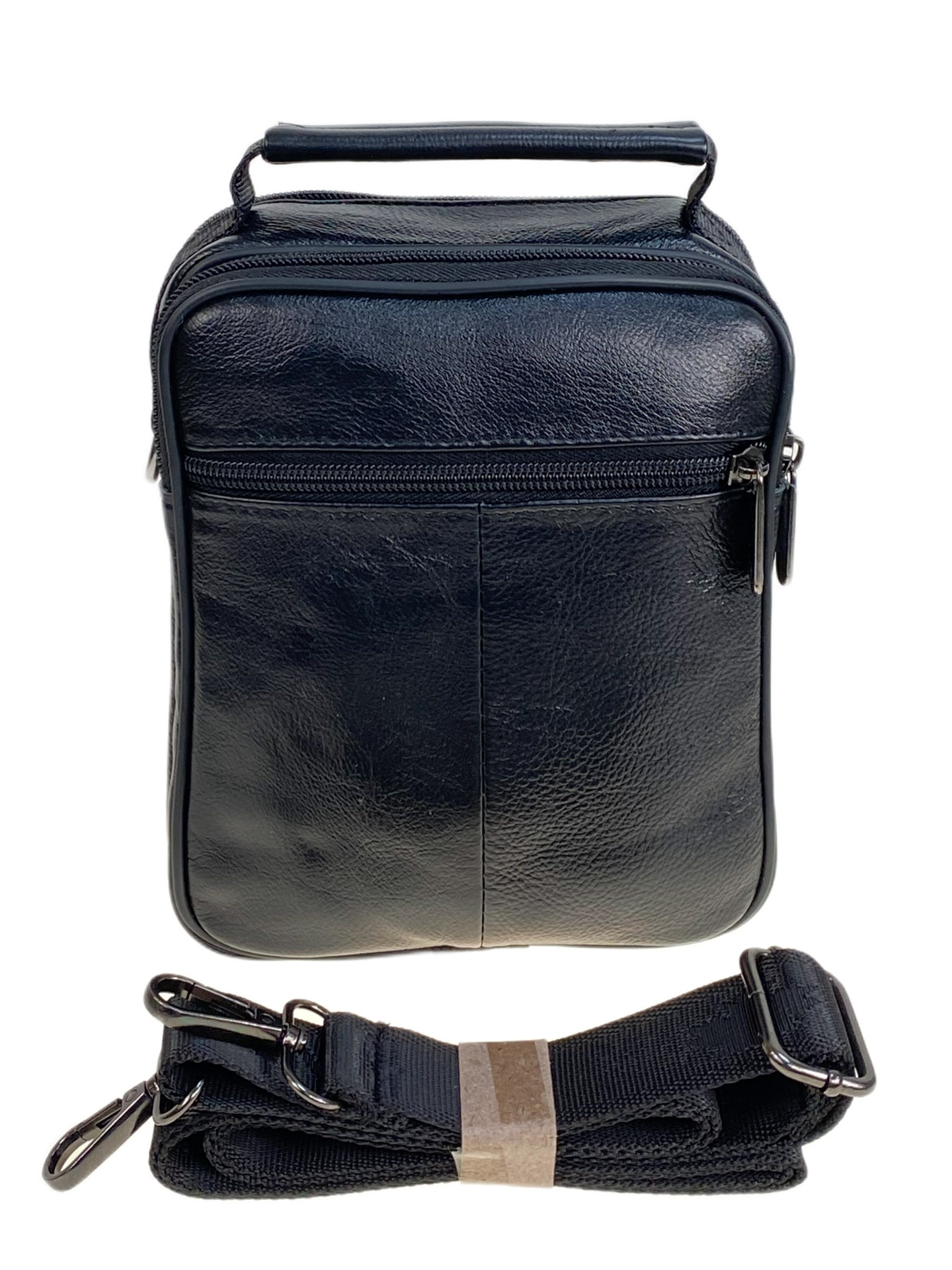 На фото 2 - Сумка мужская из натуральной кожи, цвет черный На фото 2 - Сумка мужская из натуральной кожи, цвет черный