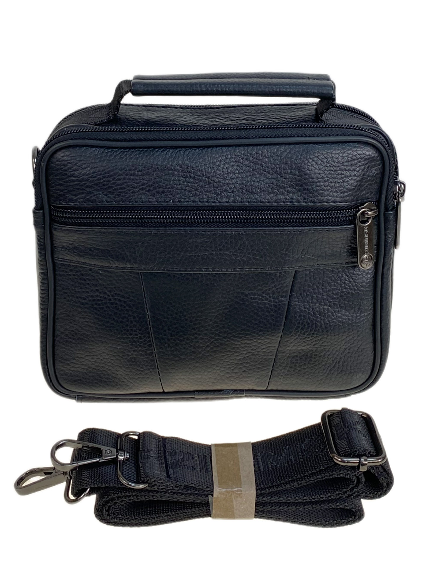 На фото 2 - Сумка мужская из натуральной кожи, цвет черный На фото 2 - Сумка мужская из натуральной кожи, цвет черный