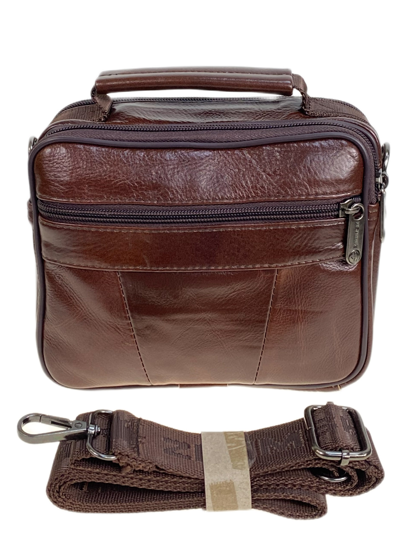 На фото 2 - Сумка мужская из натуральной кожи, цвет коричневый На фото 2 - Сумка мужская из натуральной кожи, цвет коричневый