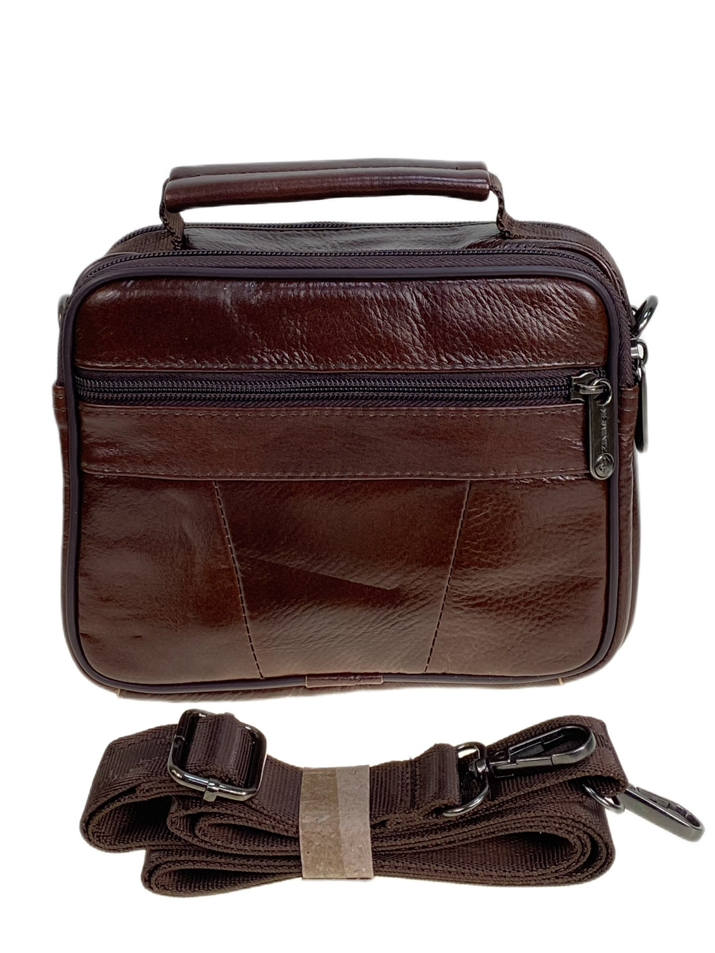 На фото 2 - Сумка мужская из натуральной кожи, цвет коричневый На фото 2 - Сумка мужская из натуральной кожи, цвет коричневый