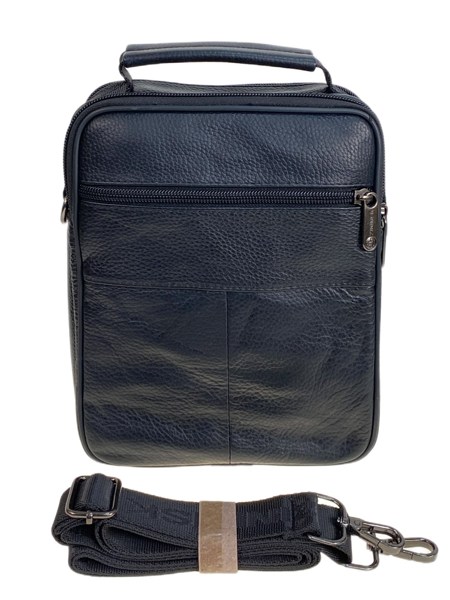 На фото 2 - Сумка мужская из натуральной кожи, цвет черный На фото 2 - Сумка мужская из натуральной кожи, цвет черный