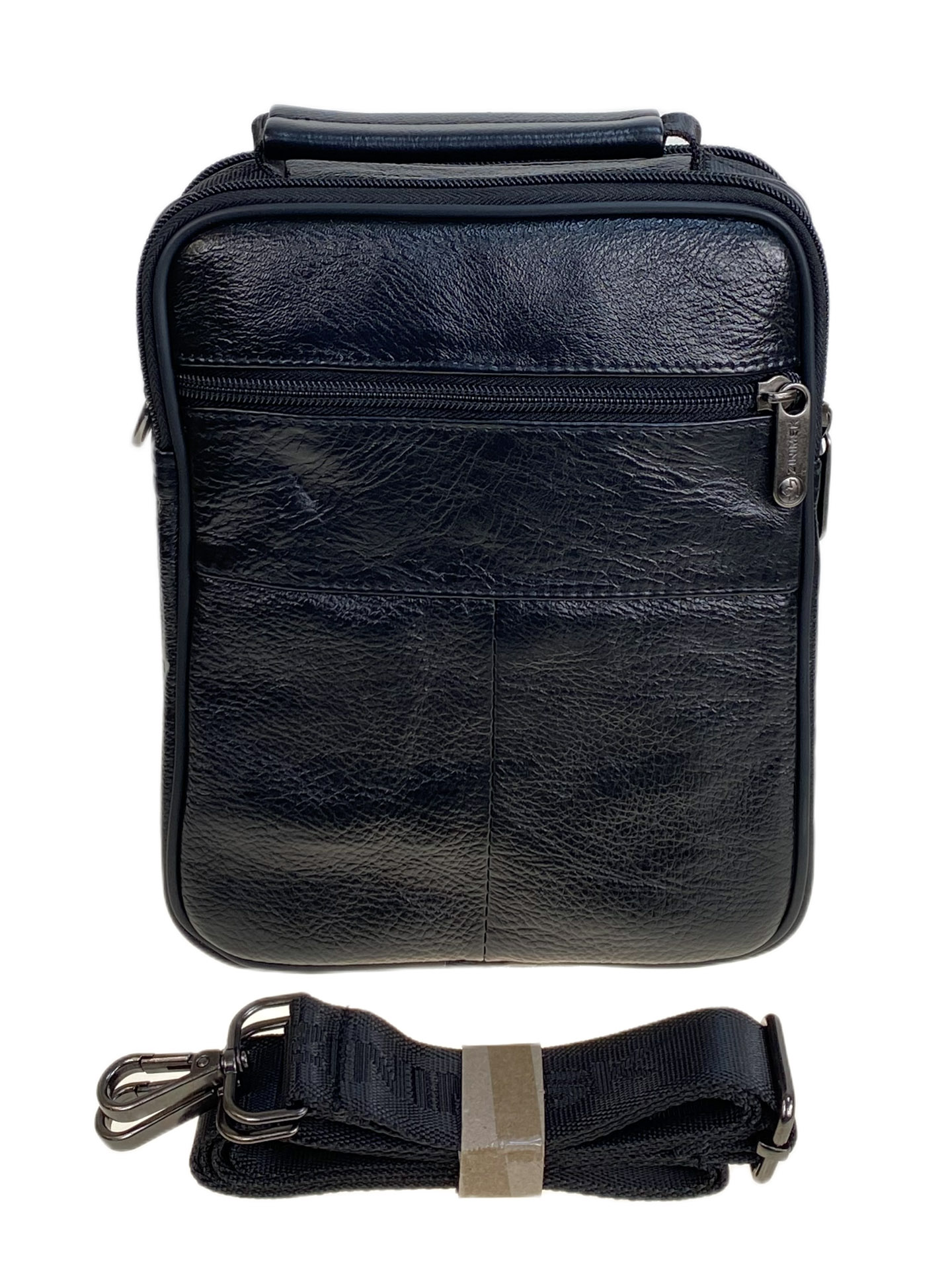 На фото 2 - Сумка мужская из натуральной кожи, цвет черный На фото 2 - Сумка мужская из натуральной кожи, цвет черный