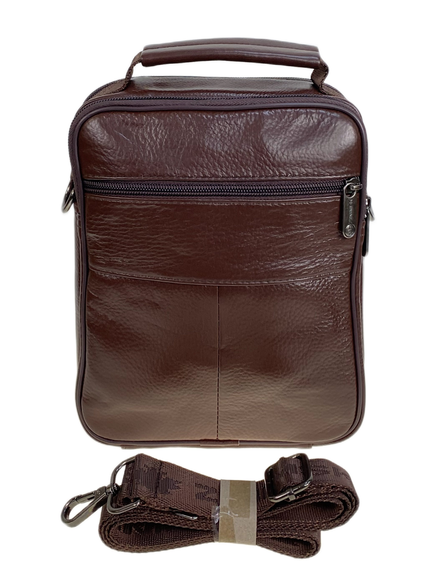 На фото 2 - Сумка мужская из натуральной кожи, цвет коричневый На фото 2 - Сумка мужская из натуральной кожи, цвет коричневый