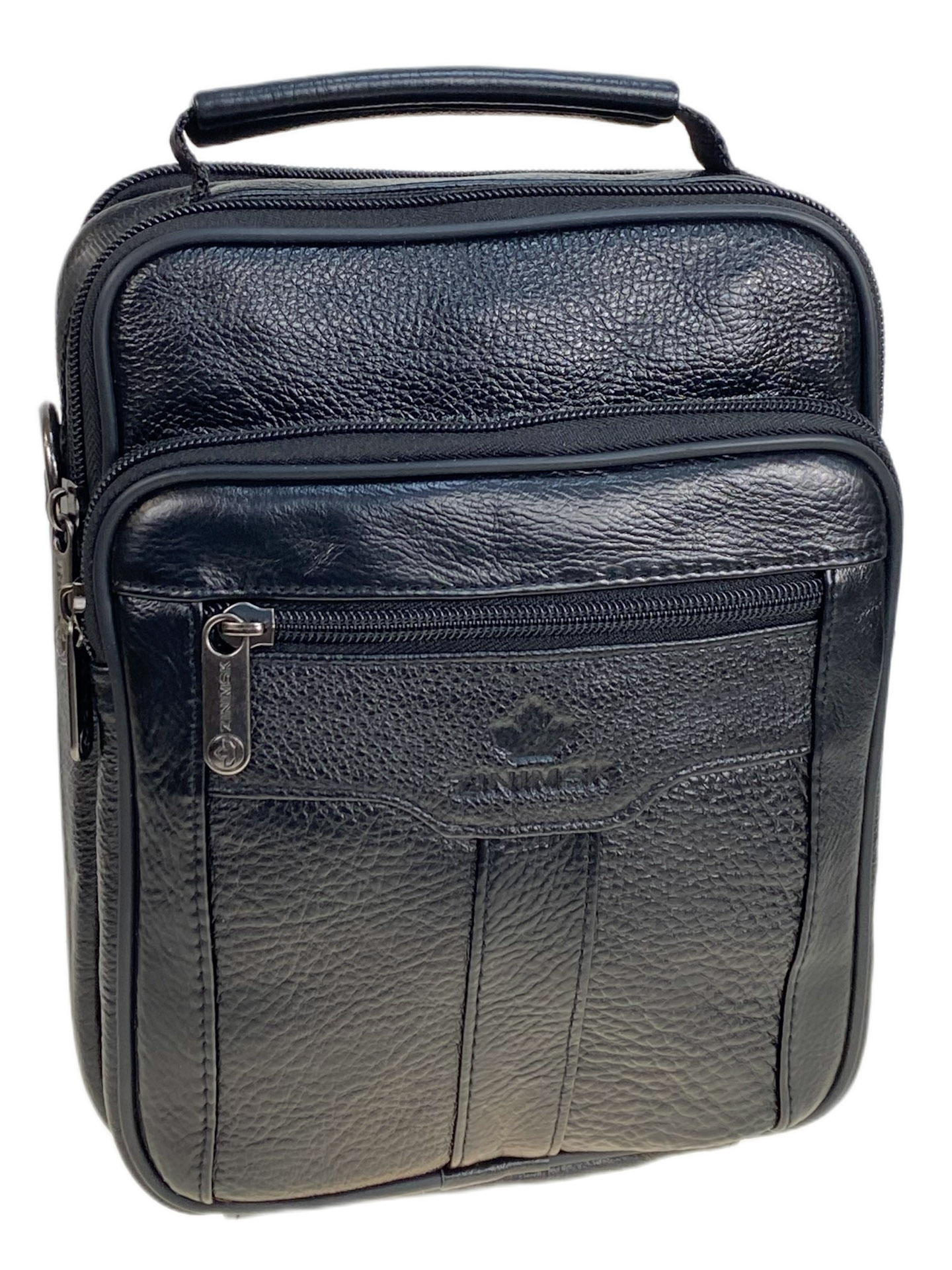 На фото 1 - Сумка мужская из натуральной кожи, цвет черный На фото 1 - Сумка мужская из натуральной кожи, цвет черный