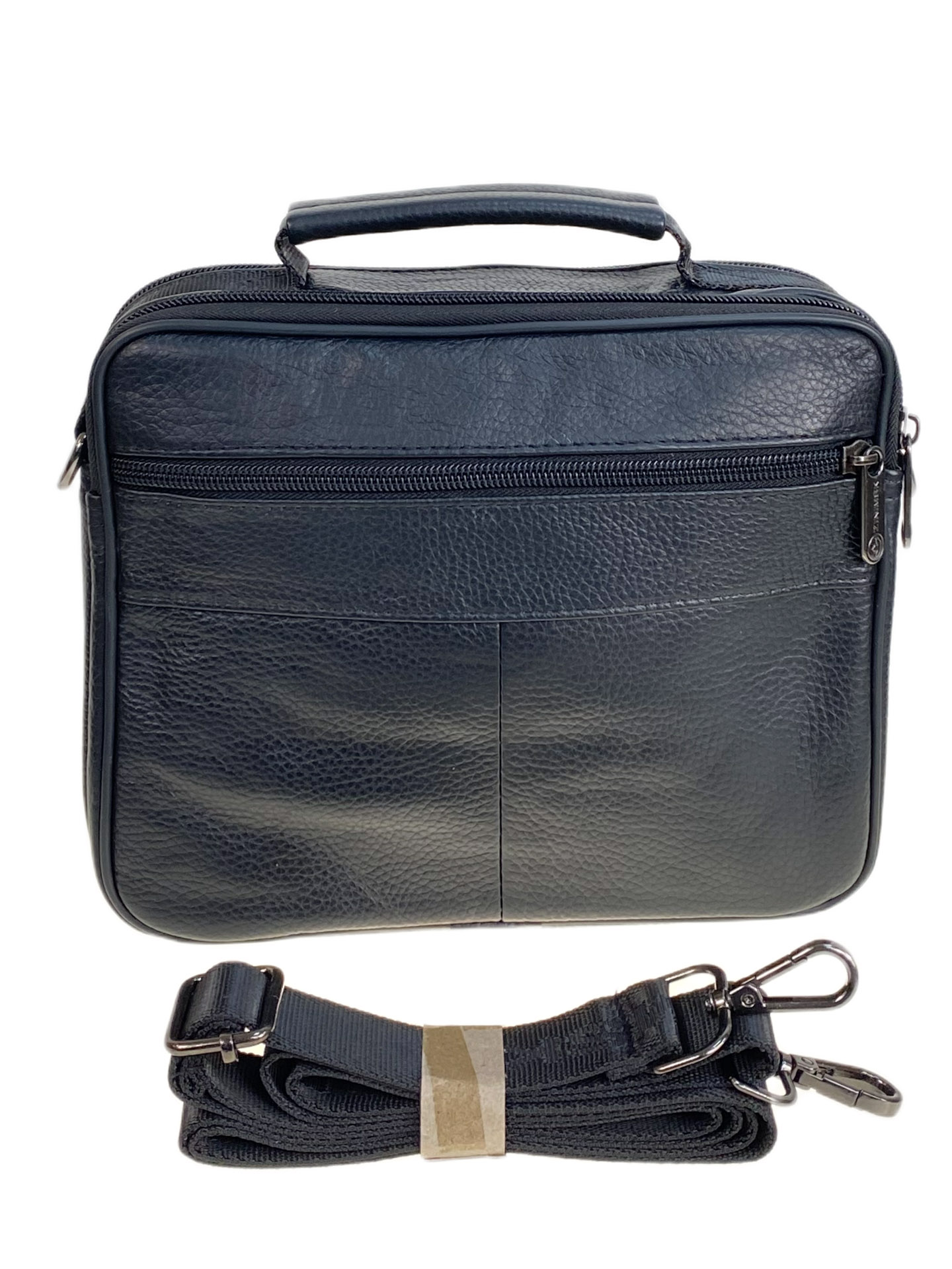 На фото 2 - Сумка мужская из натуральной кожи, цвет черный На фото 2 - Сумка мужская из натуральной кожи, цвет черный