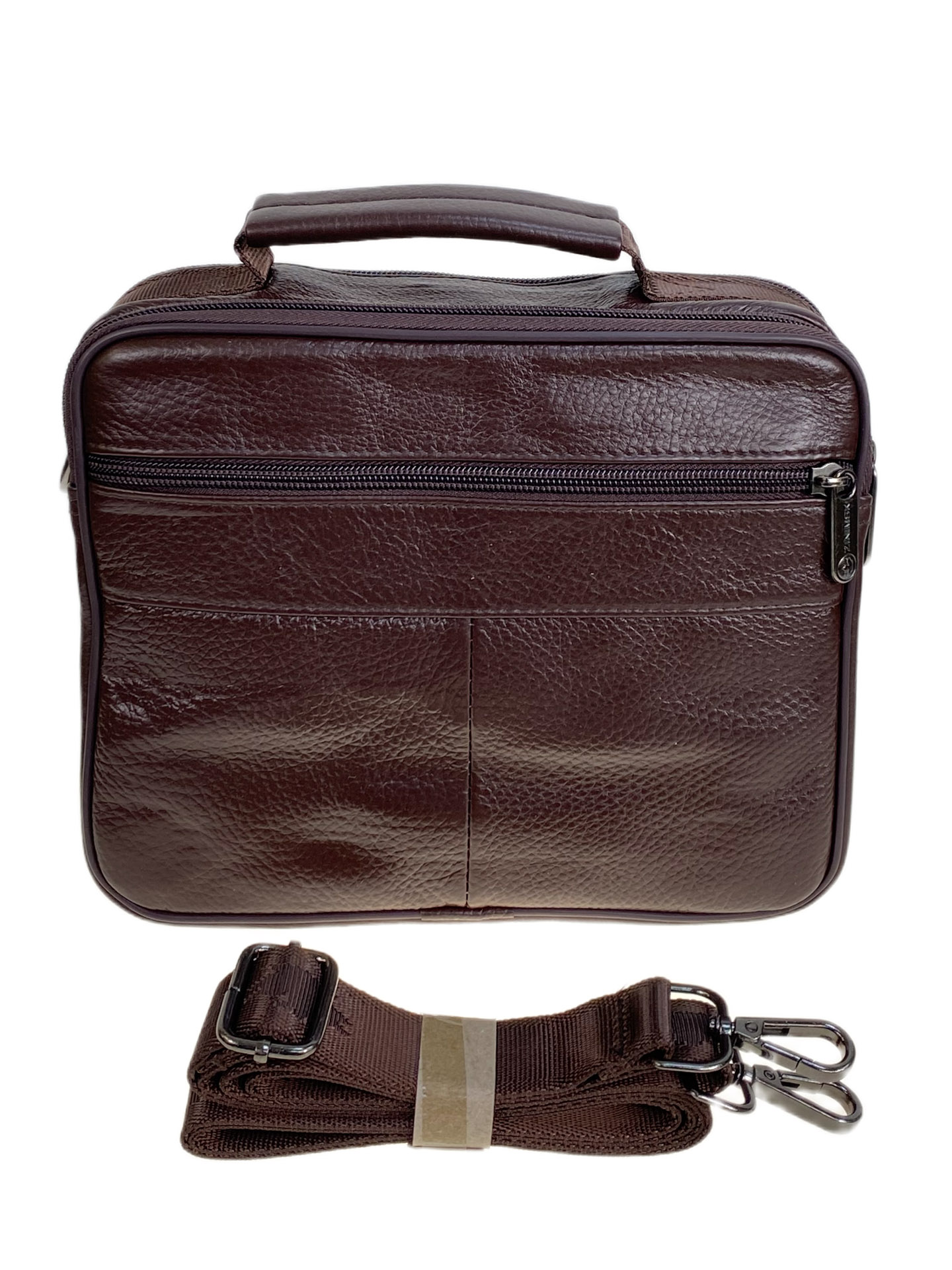 На фото 2 - Сумка мужская из натуральной кожи, цвет коричневый На фото 2 - Сумка мужская из натуральной кожи, цвет коричневый