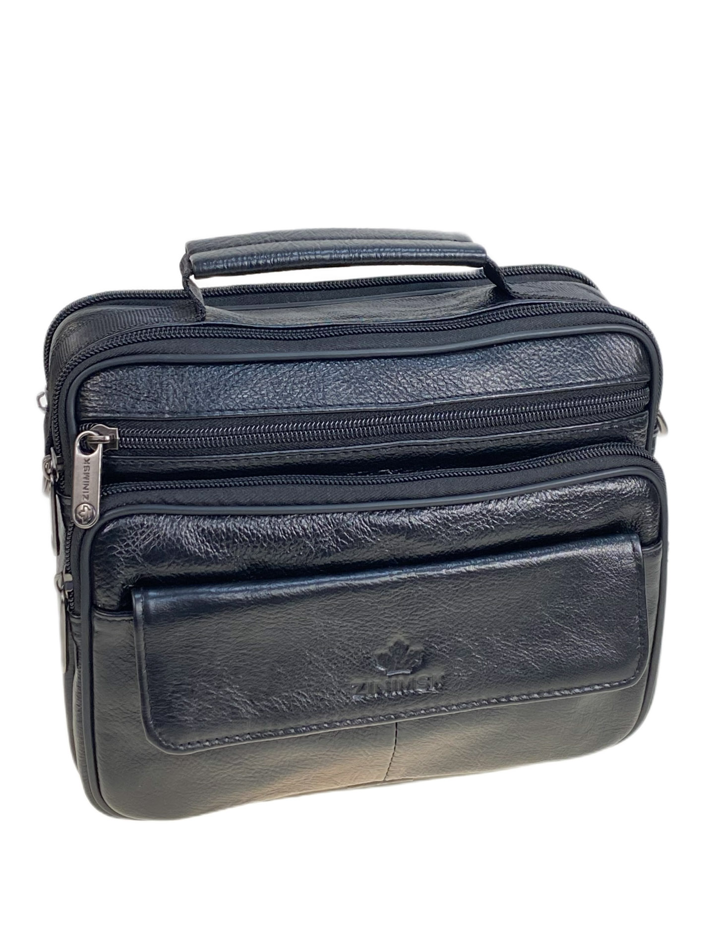 На фото 1 - Сумка мужская из натуральной кожи, цвет черный На фото 1 - Сумка мужская из натуральной кожи, цвет черный