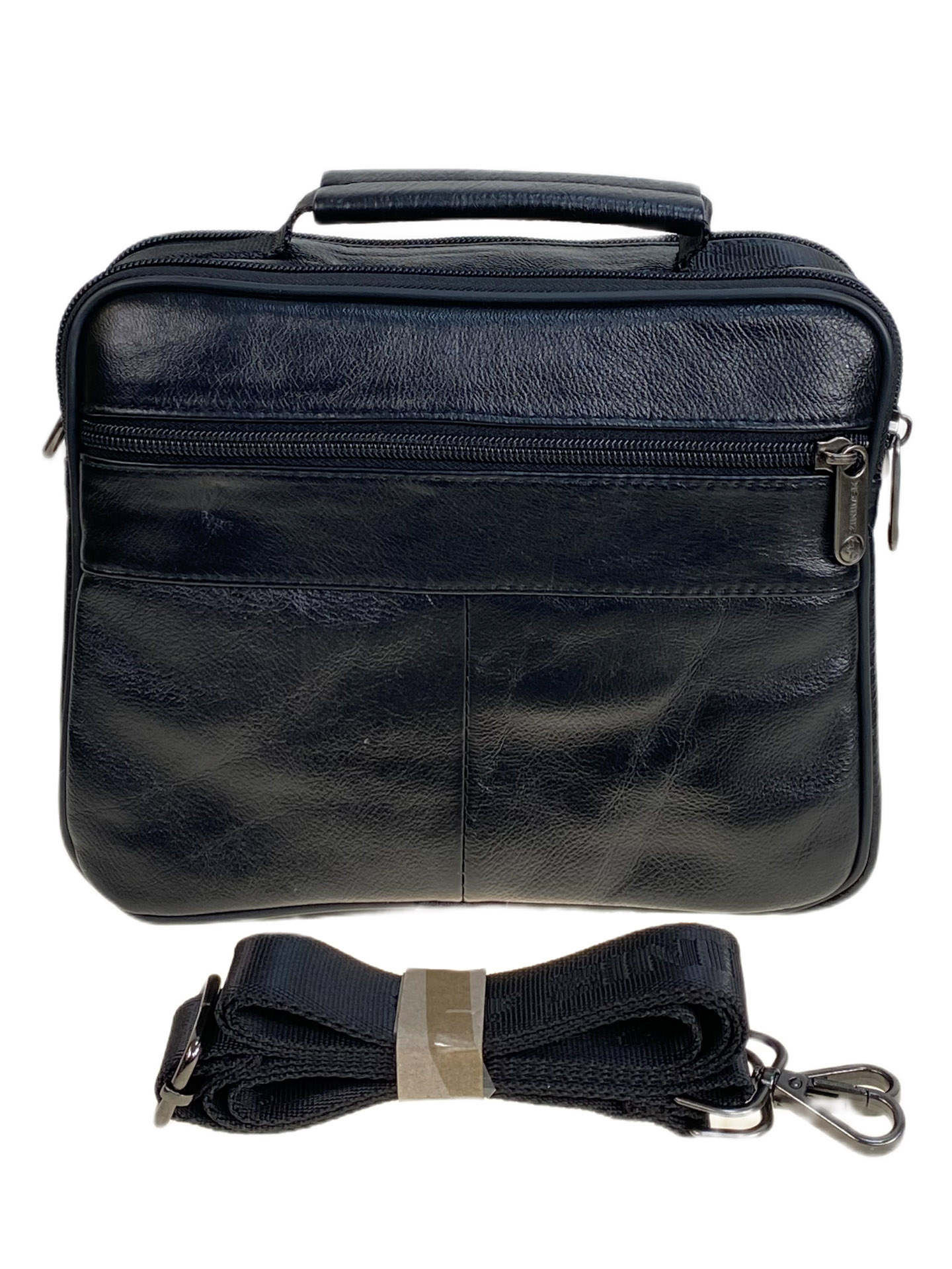 На фото 2 - Сумка мужская из натуральной кожи, цвет черный На фото 2 - Сумка мужская из натуральной кожи, цвет черный