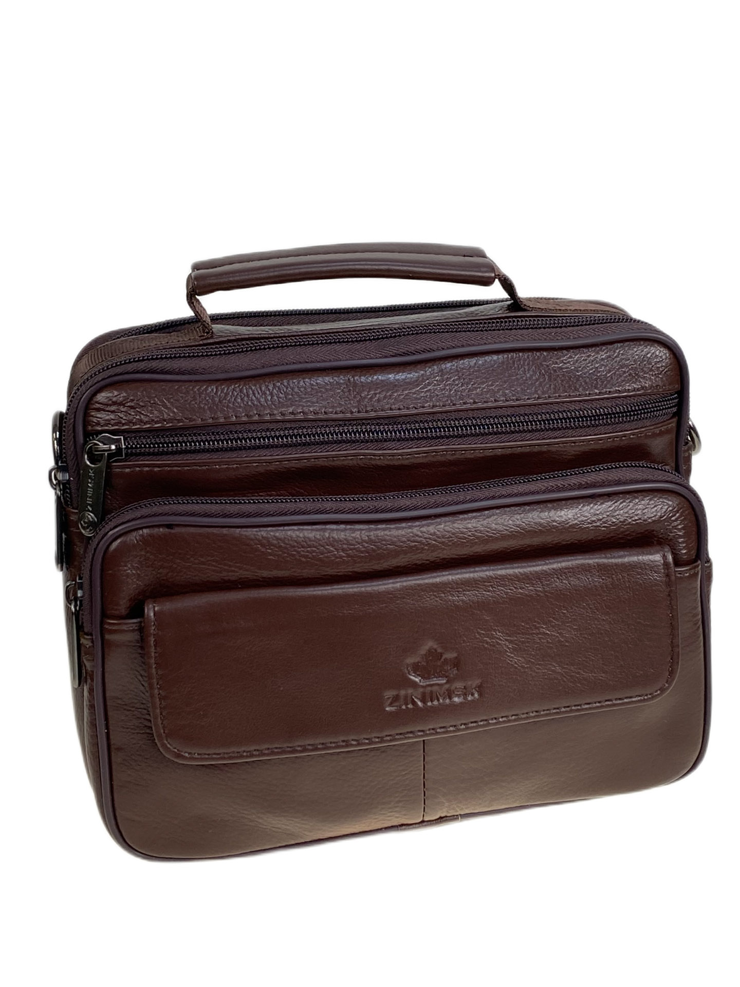 На фото 1 - Сумка мужская из натуральной кожи, цвет коричневый На фото 1 - Сумка мужская из натуральной кожи, цвет коричневый