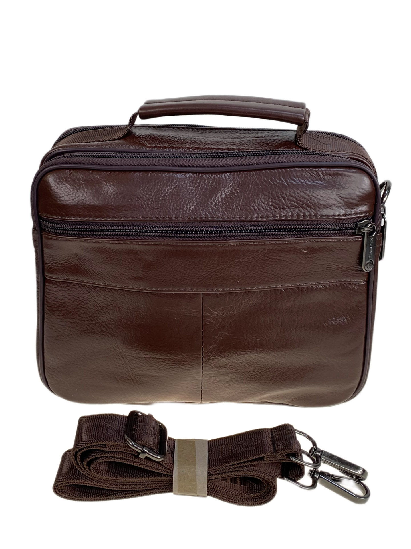 На фото 2 - Сумка мужская из натуральной кожи, цвет коричневый На фото 2 - Сумка мужская из натуральной кожи, цвет коричневый