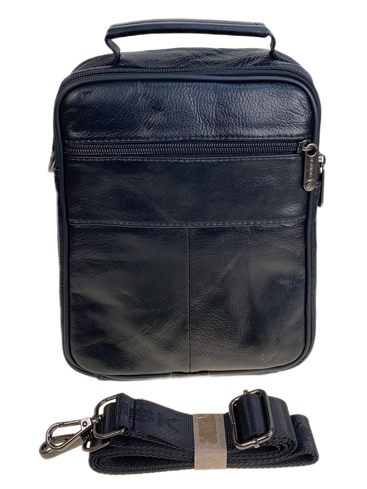 На фото 2 - Сумка мужская из натуральной кожи, цвет черный На фото 2 - Сумка мужская из натуральной кожи, цвет черный